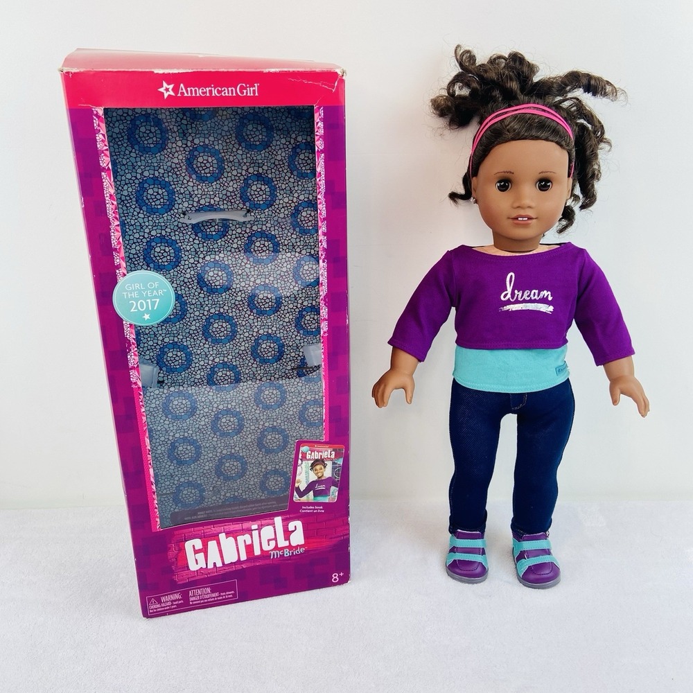 American Girl GOTY 2017 Gabriela McBride Doll with Earrings Meet Outfit and Box
